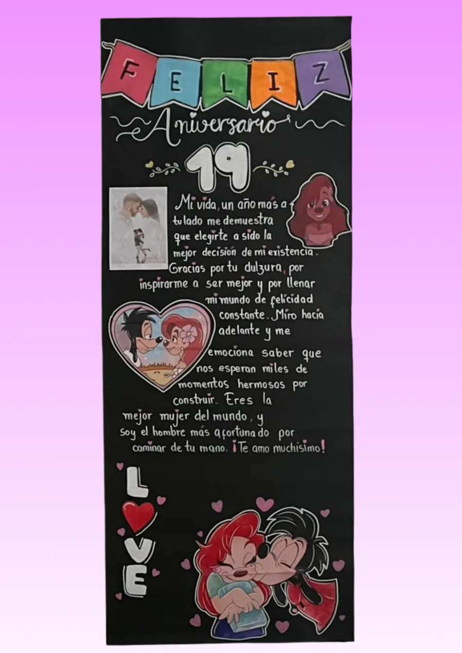 Cartel de aniversario · 19 años juntos